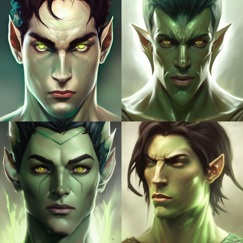 Green eyes dark elf man - AI Generated Artwork - NightCafe Creator