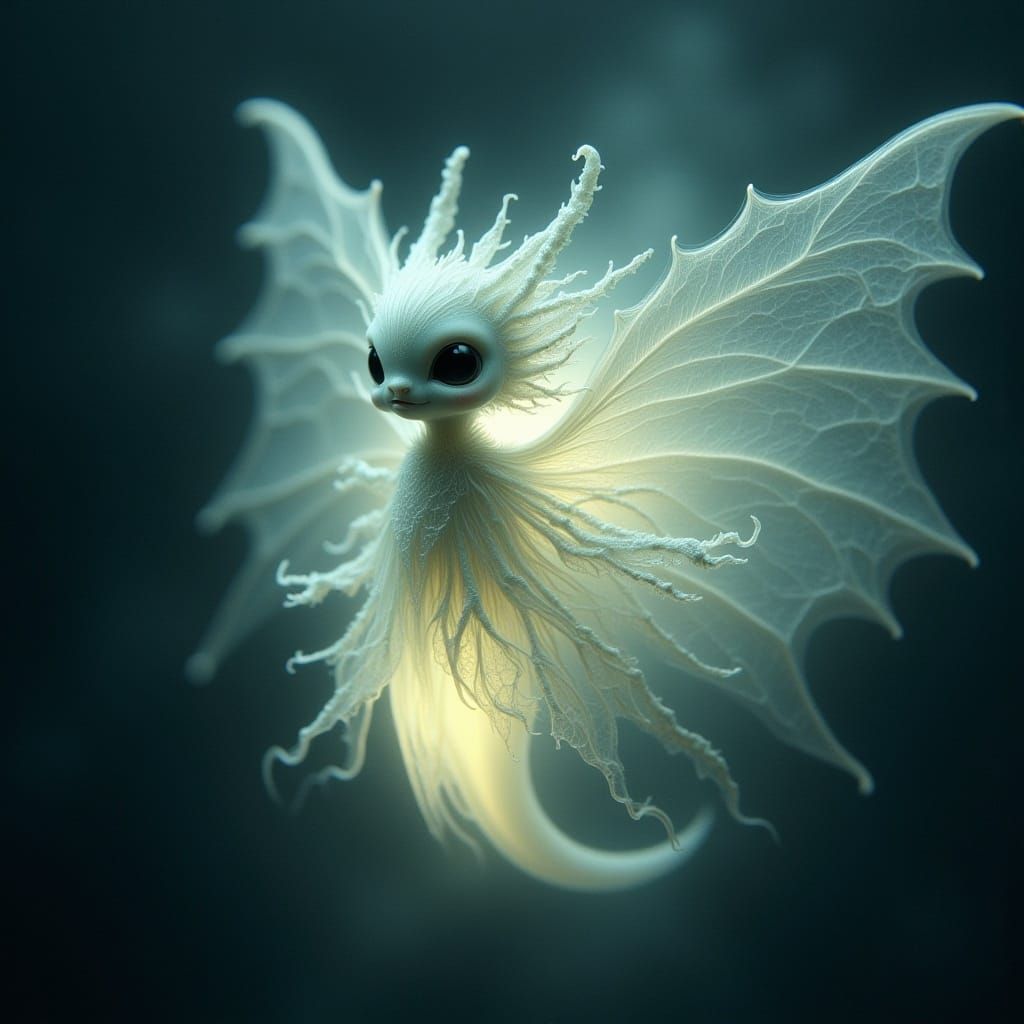 <lora:isolated:1.0> gothic art, lace, adorable glowing creature, it glows from the outside, transparent veil, hollow, amazing depth, hildebr...