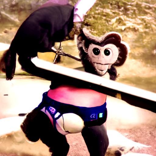 smart monkey in a thong