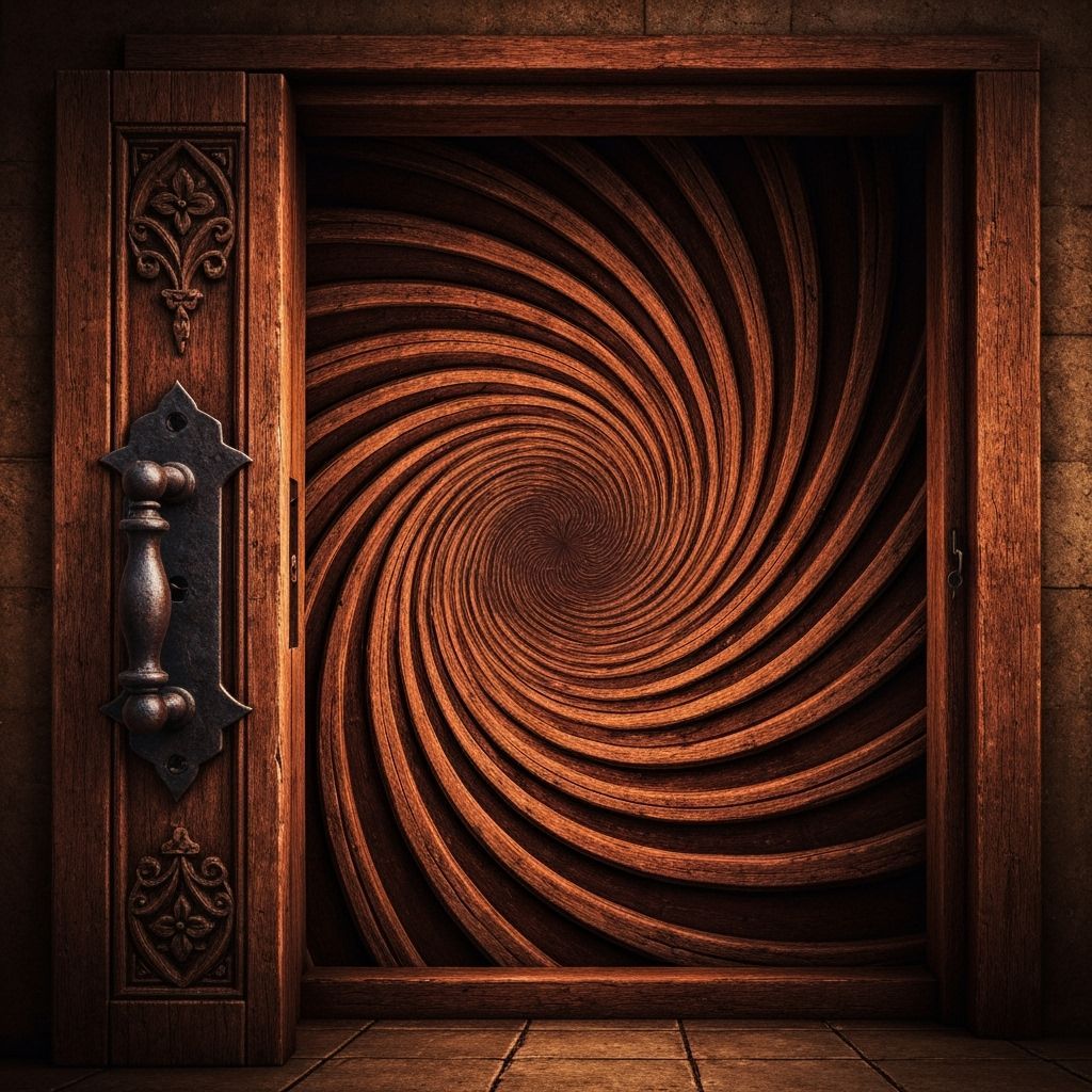 Surreal Vortex Door Inspired by Escher and Dali