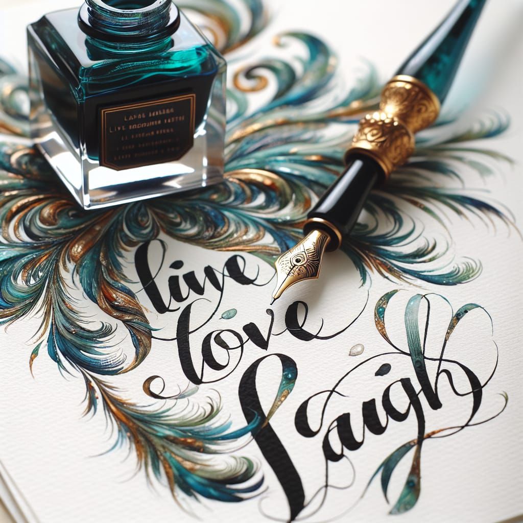 Calligraphy LIVE, LOVE, LAUGH  by @Kimber