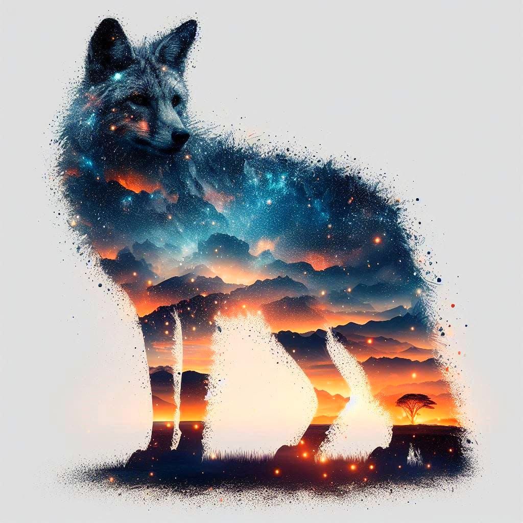 double exposure beautiful fantasy portrait landscape..