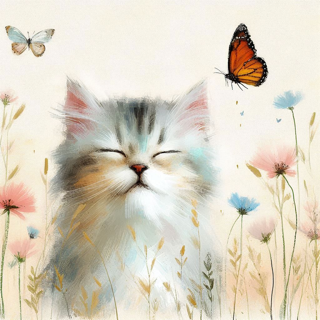 minimalist painting cat.