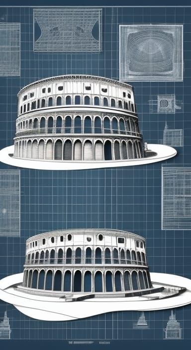 Colosseum blueprint!! - AI Generated Artwork - NightCafe Creator