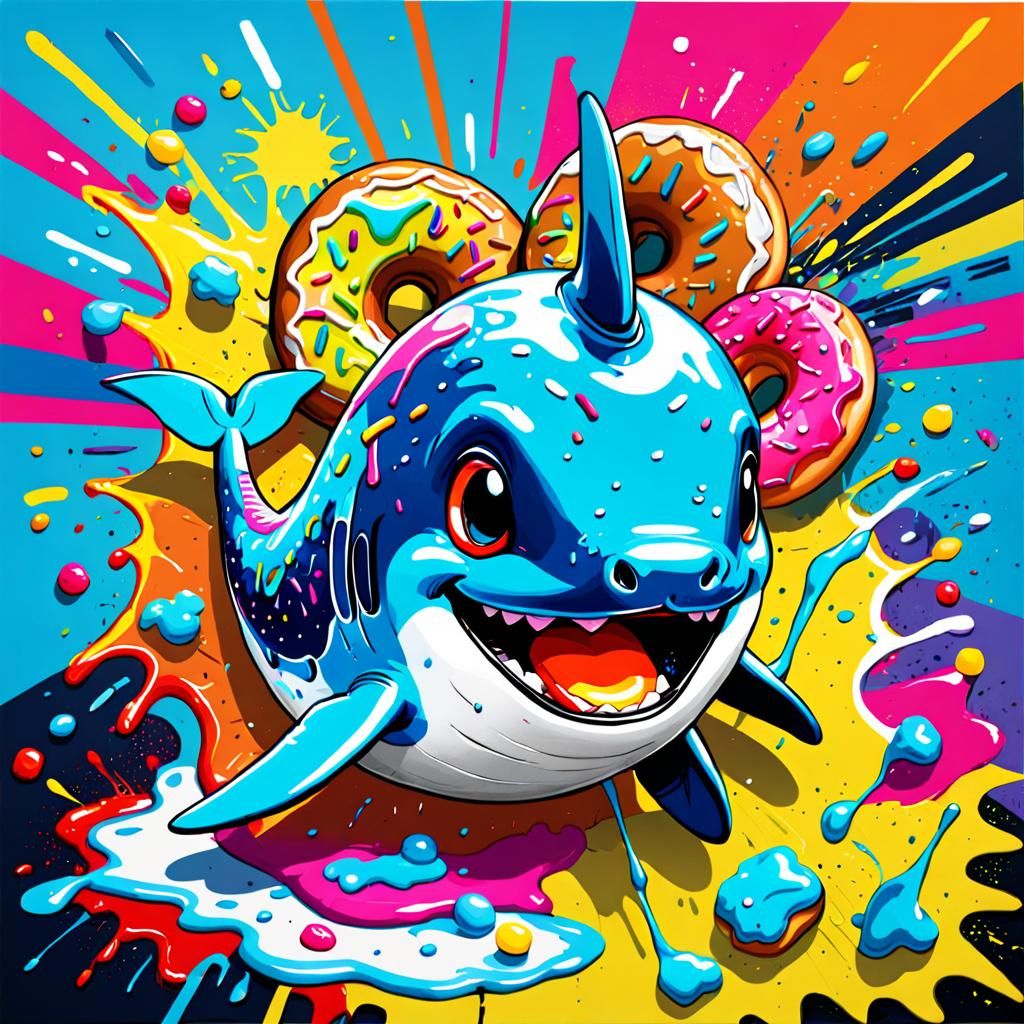 Worhol Narwhal  by @Tiny Pearl Cat