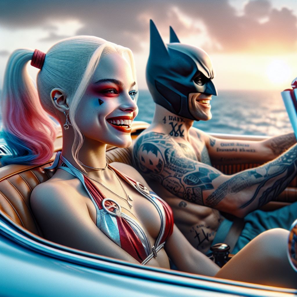 Batman and Harley, on holidays