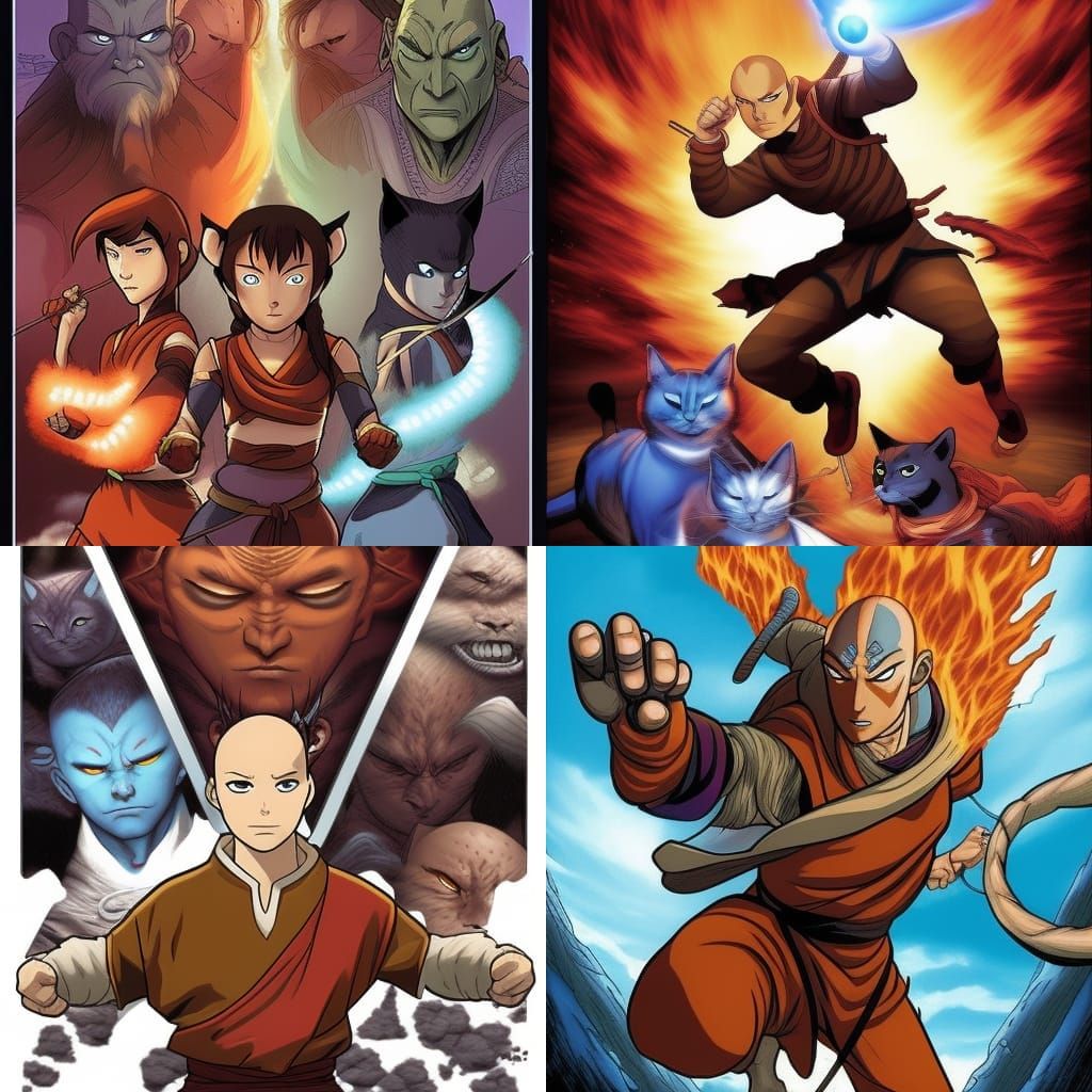 avatar the last Airbender but with cats