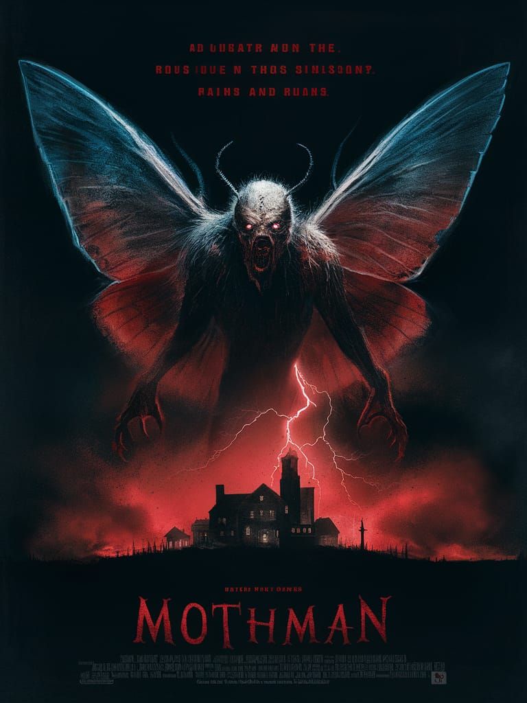 Horror Movie Poster, "Mothman" movie poster horror  by @SethRichards