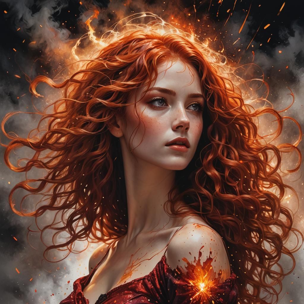 Flame Girl - AI Generated Artwork - NightCafe Creator