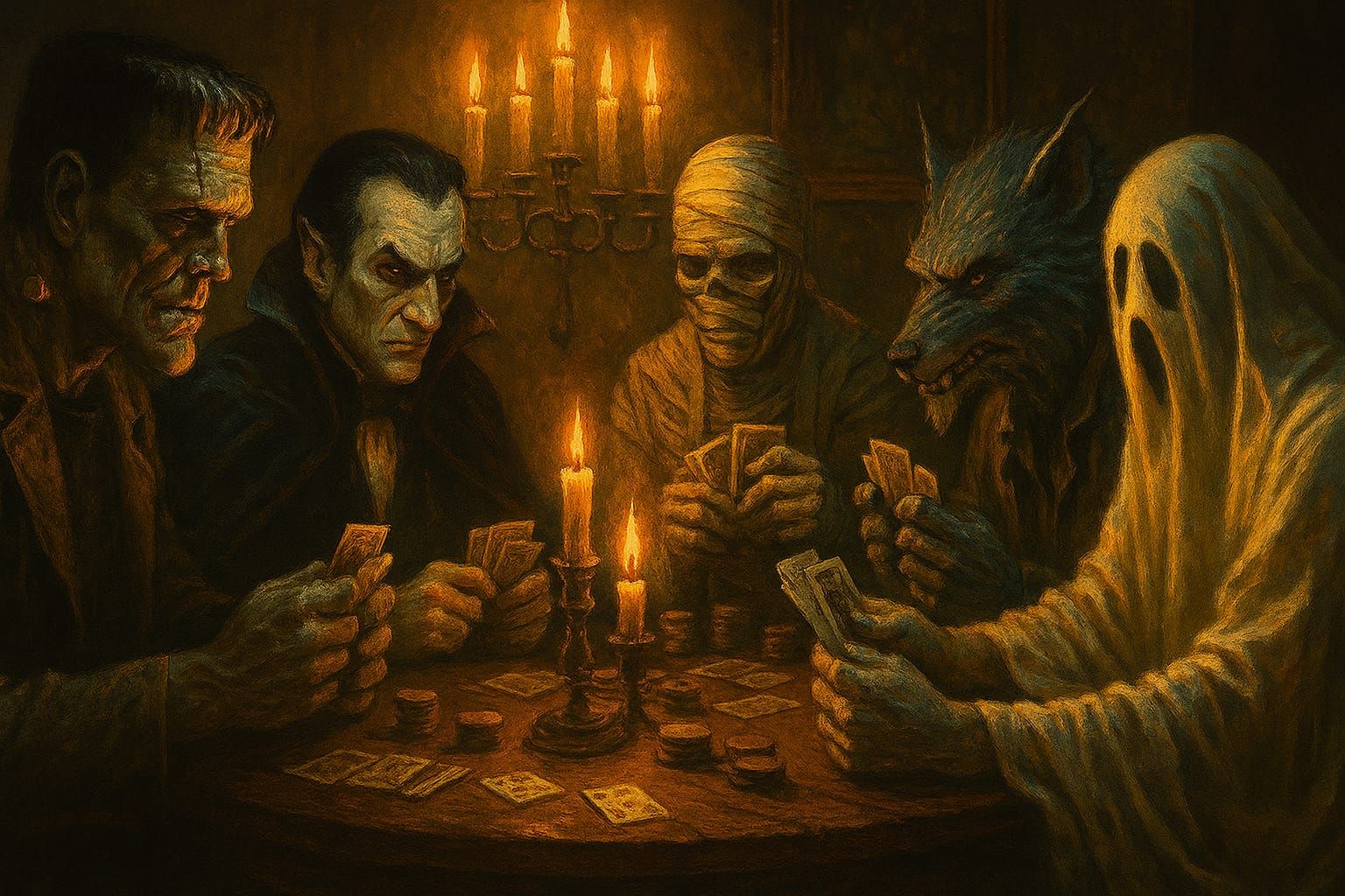 Monsters Playing Poker  by @Talon