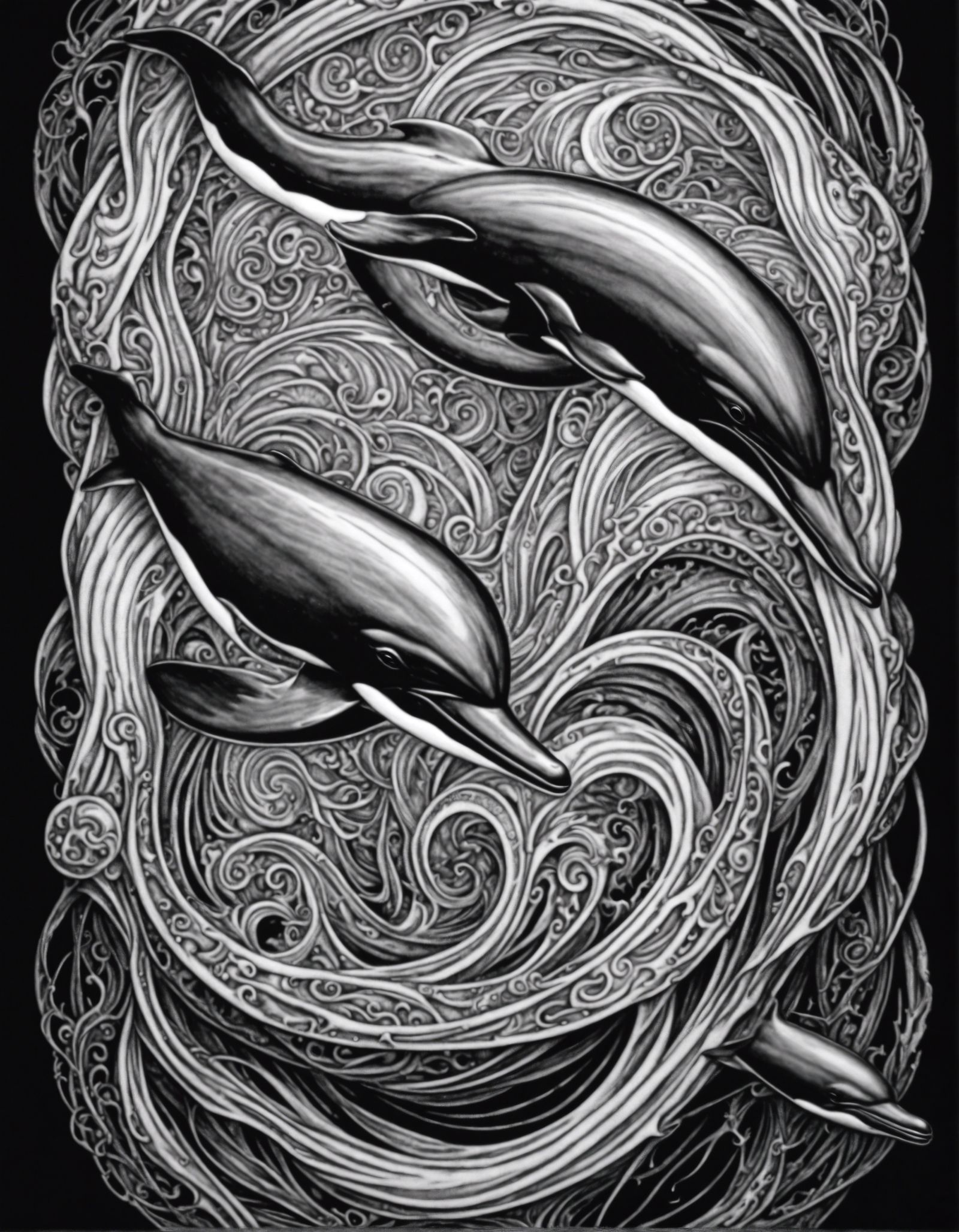 Dolphin in BW