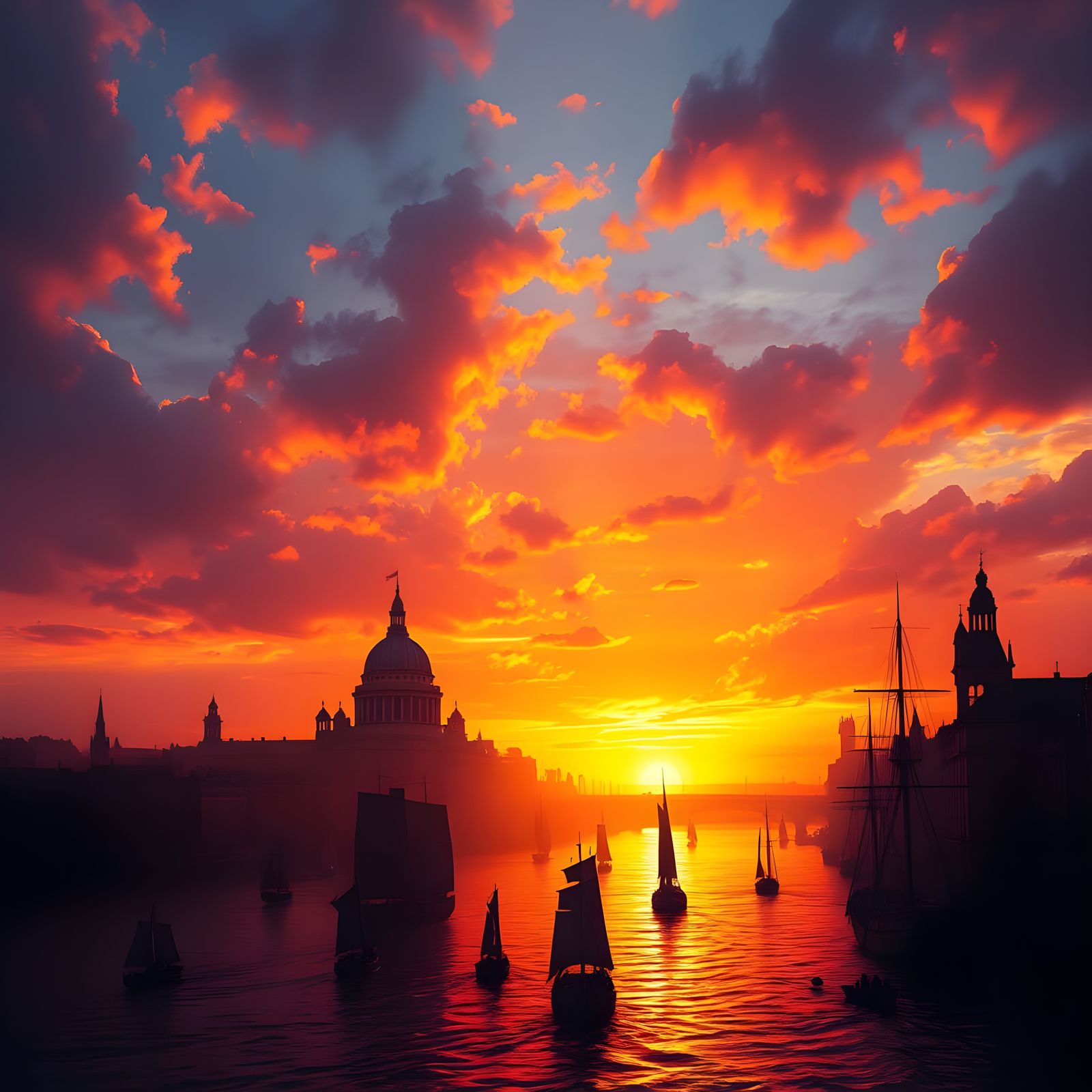 Sunset, London, 1798.  by @AdolDomin