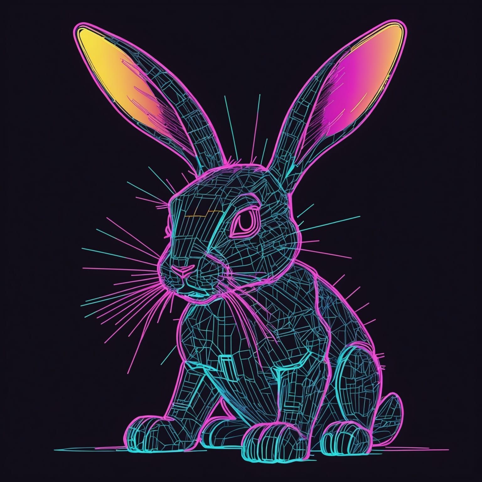 Neon Bunny - AI Generated Artwork - NightCafe Creator