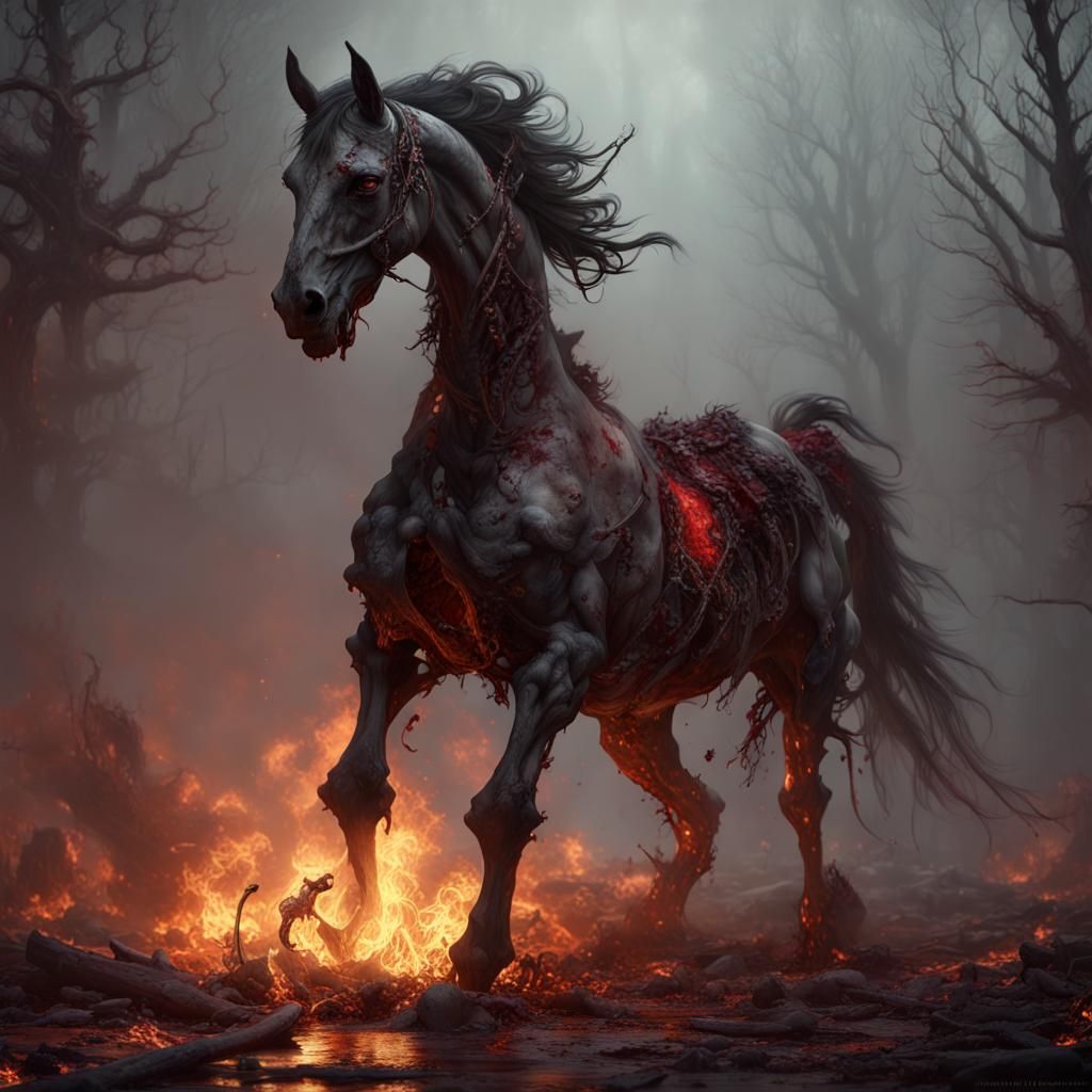 Zombie Horse - Ai Generated Artwork - Nightcafe Creator