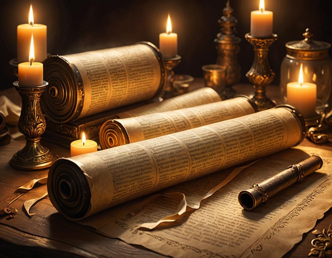 Ancient scrolls (illustration style)