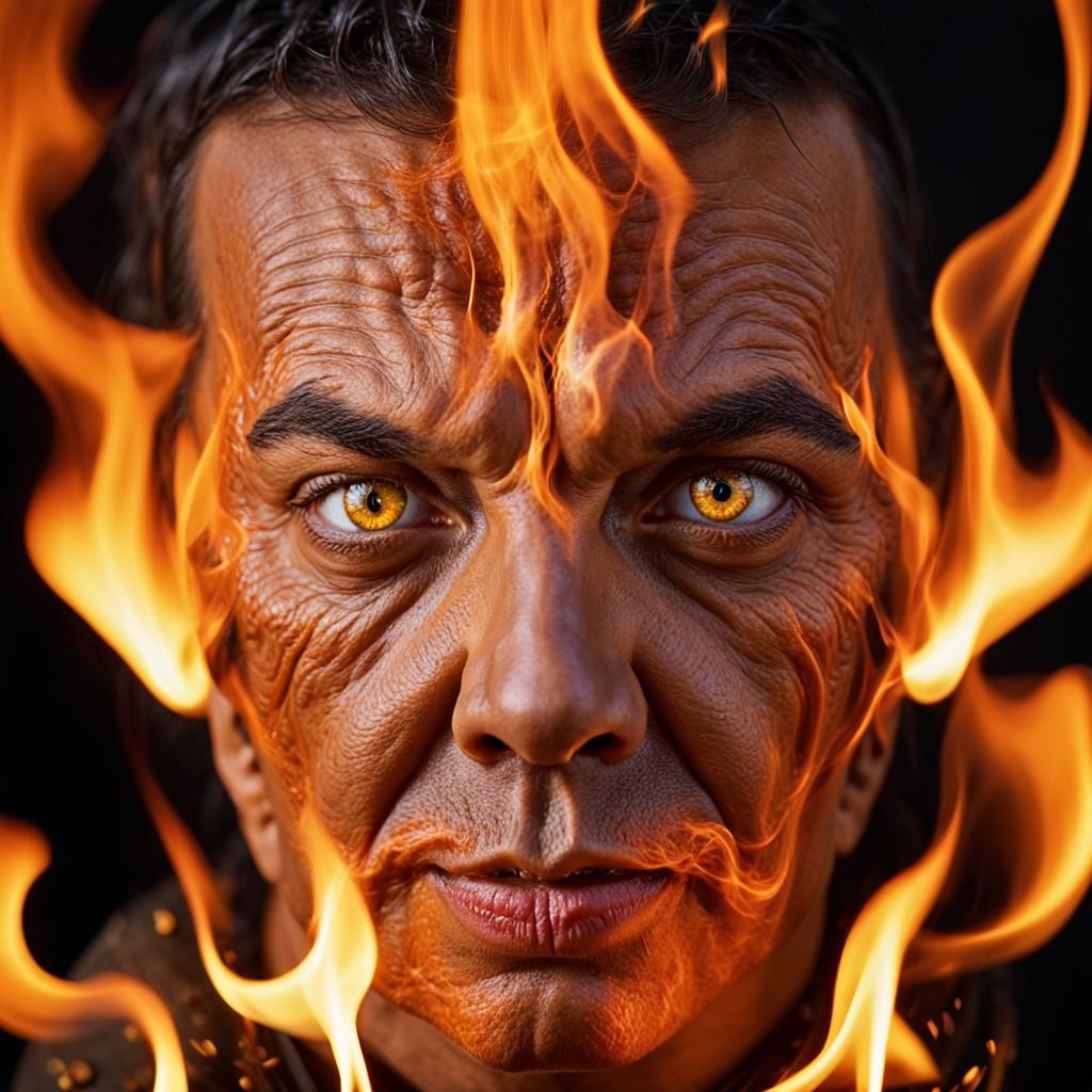 portrait of a fire demon