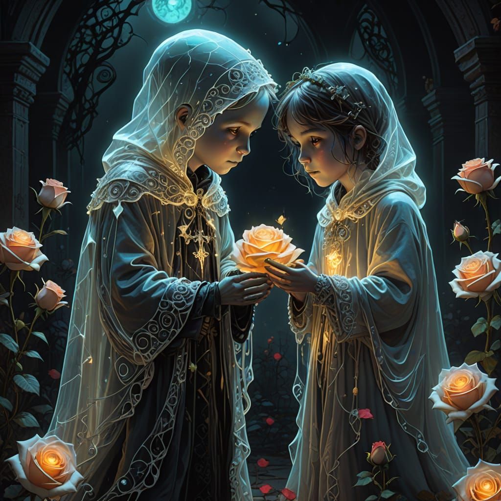 Make the children look more like ghosts