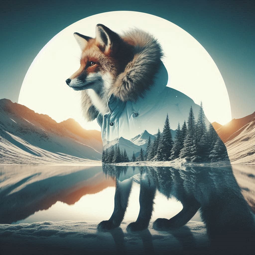 double exposure beautiful fantasy DALL-E 3 portrait landscape..