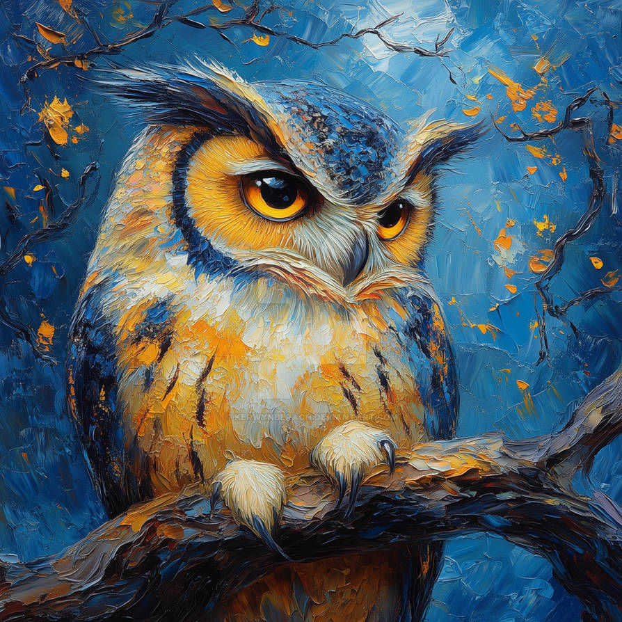 Owl, Van Gogh style