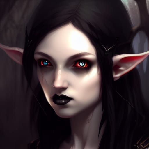 Gothic elf teenage girl a masterpiece, 8k resolution, dark f...