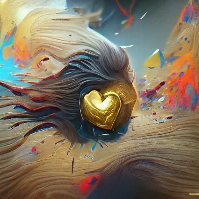 Golden heart trending on Artstation