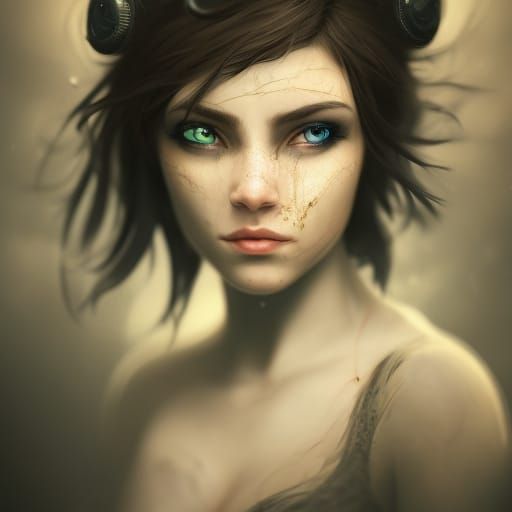 Hyper detailed, realistic, 8k, a beautiful woman with black ...