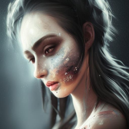 Hyper detailed, realistic, 8k, a beautiful woman with black ...