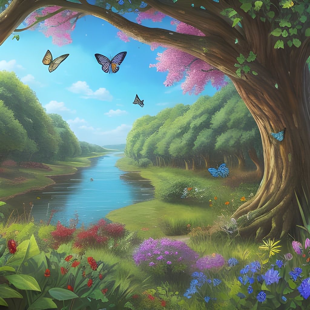 Majestic Butterfly in Lush Forest Sanctuary