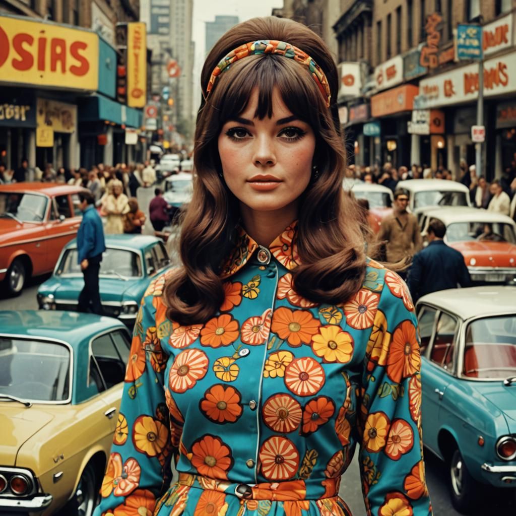Beautiful Girl in Groovy 60's