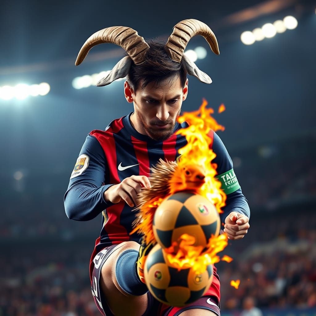 Soccer Icon Kicks Flaming Porcupine with Fierce Determinatio...