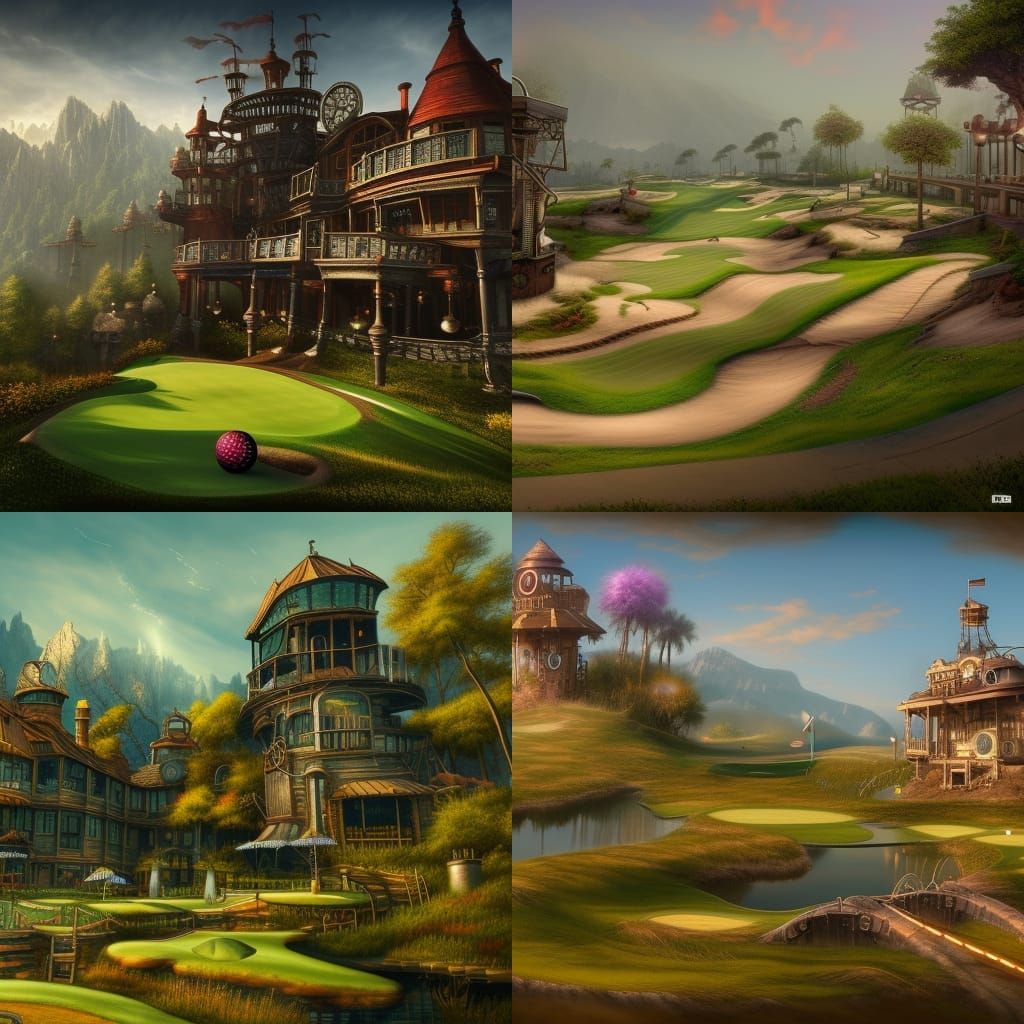 Steampunk golf course