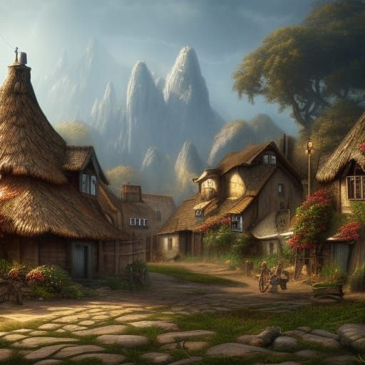 Countryside village - AI Generated Artwork - NightCafe Creator