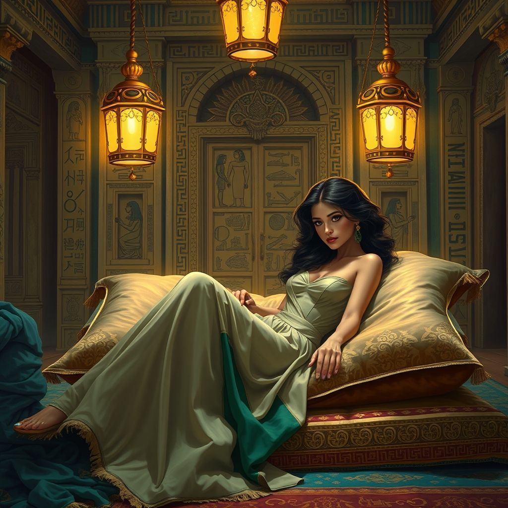 A luxurious Egyptian harem chamber