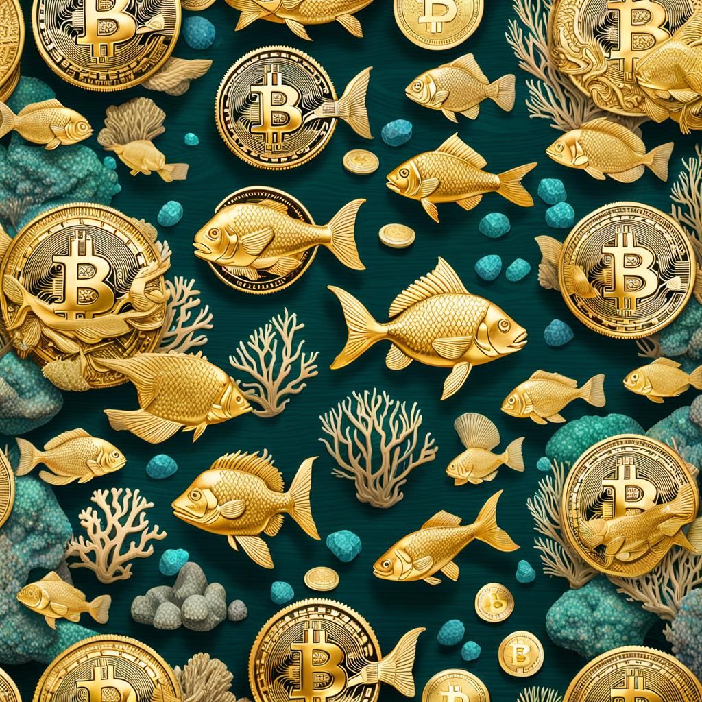 Underwater Bitcoin Treasure in Coral Reef