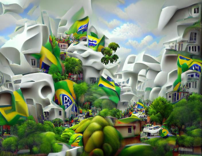 Hyperrealistic Surrealist Artwork of Brazil at Noon