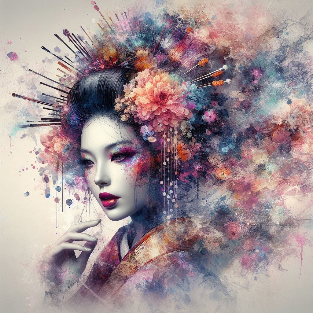 double exposure beautiful fantasy DALL-E 3 portrait landscap...