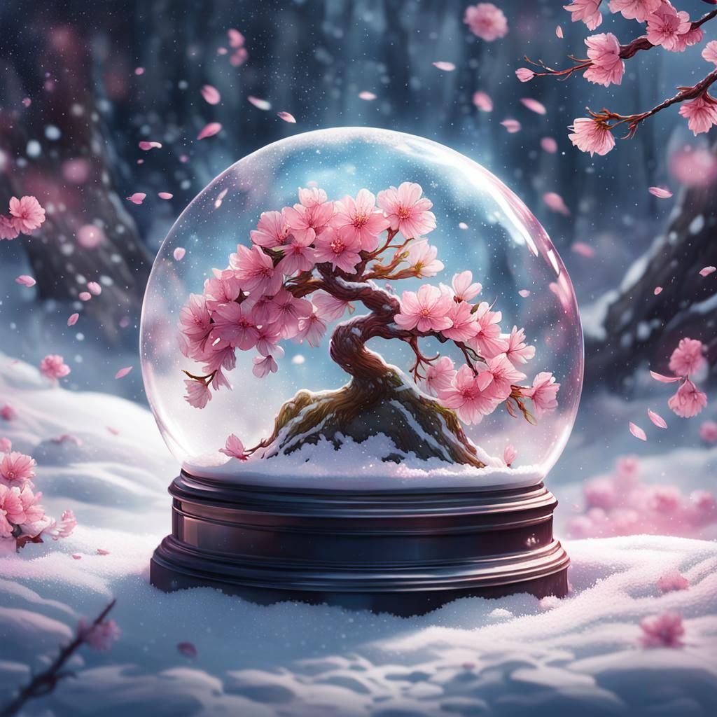 Sakura Snow Globe  by @Jasmine Liu