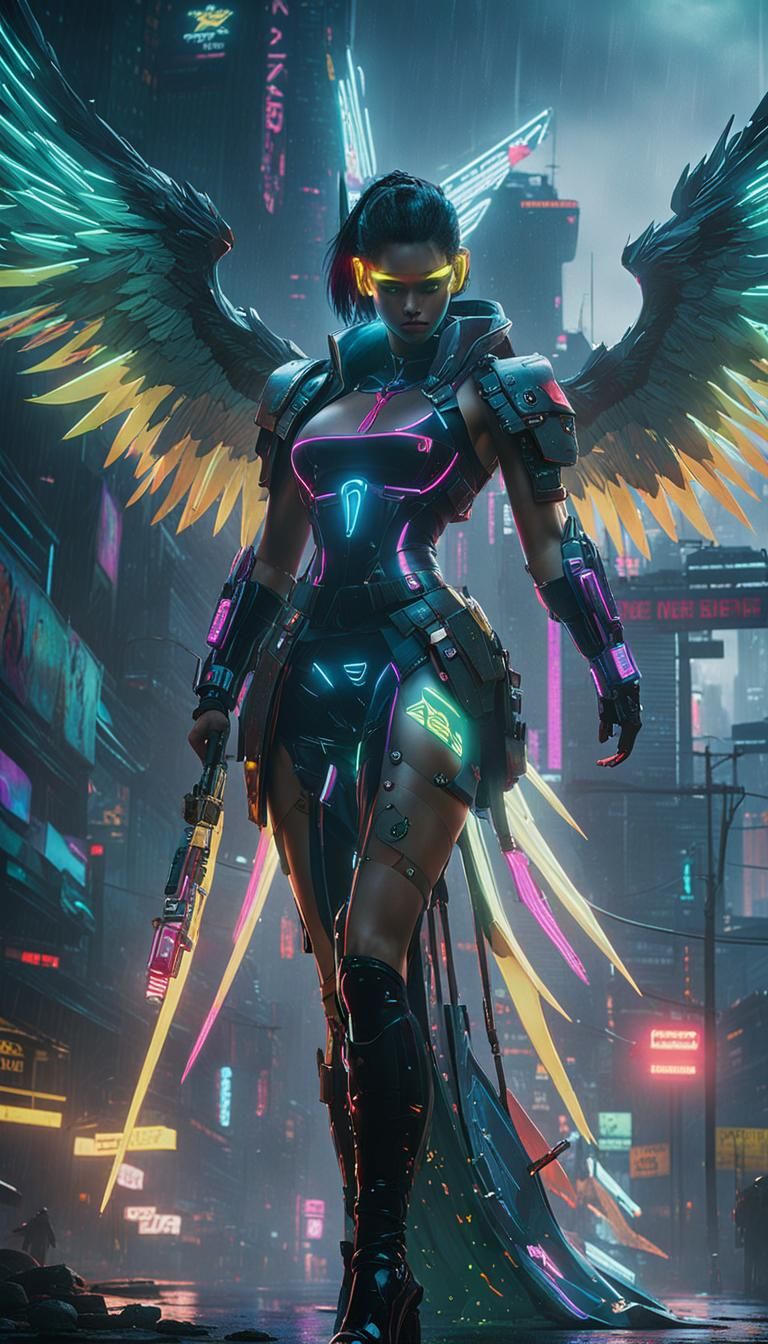 ethereal fantasy hyperdetailed mist. full body shot. Dragon Girl with black scale skin and light-blue edges, standing in a mystical landscap...