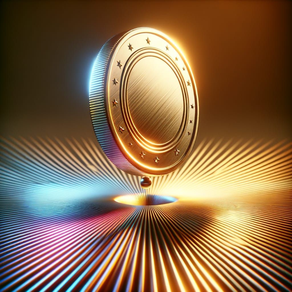 Polished Coin Returns to Start Point in Vibrant 3D Art