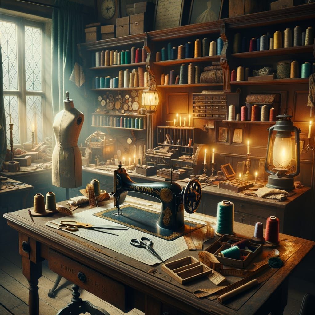 Victorian-era tailor shop