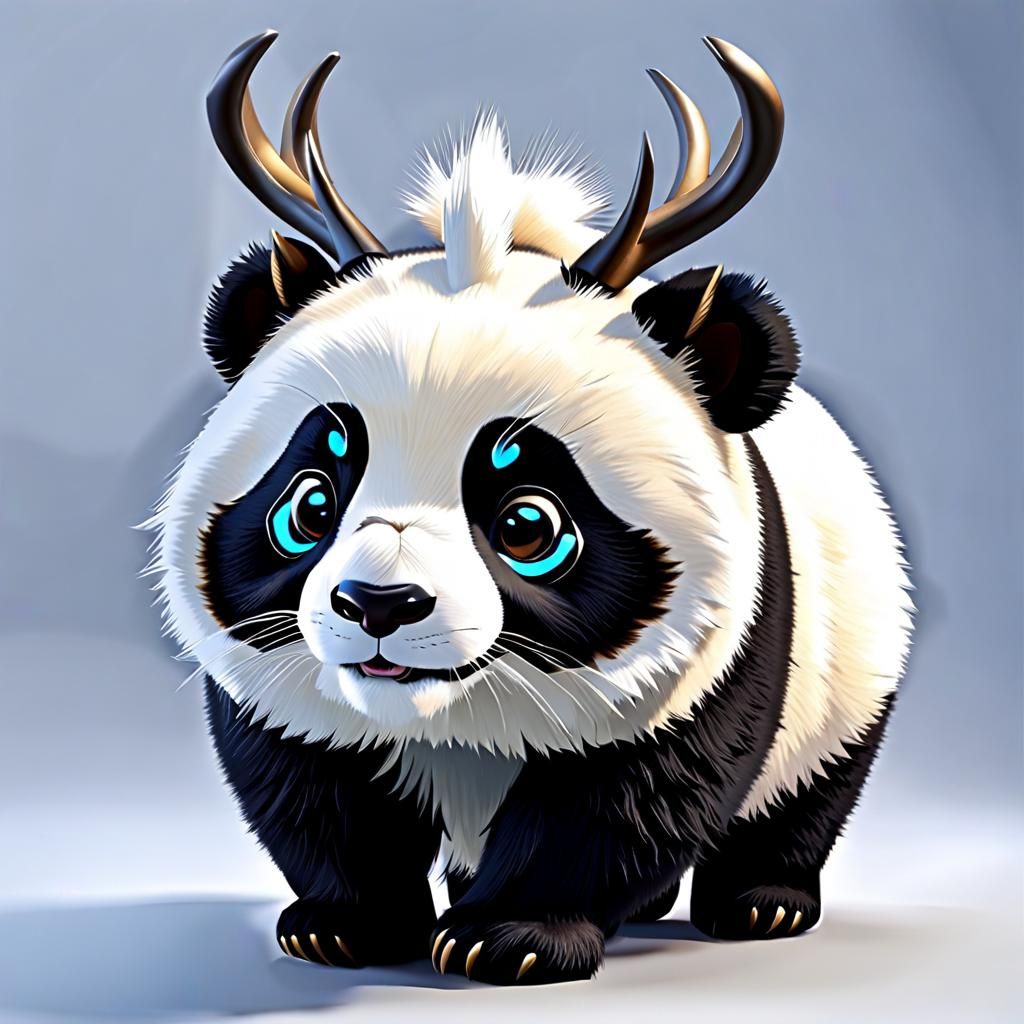 Hyperrealistic Pandalope: Panda and Antelope Hybrid