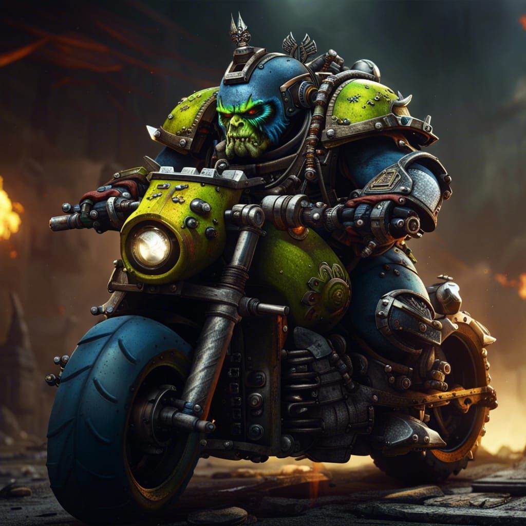 ork on motorbike
