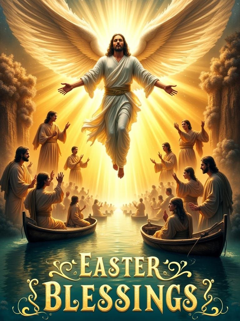 An beautiful Easter card illustrating a picture of Jesus   by @Vaddi