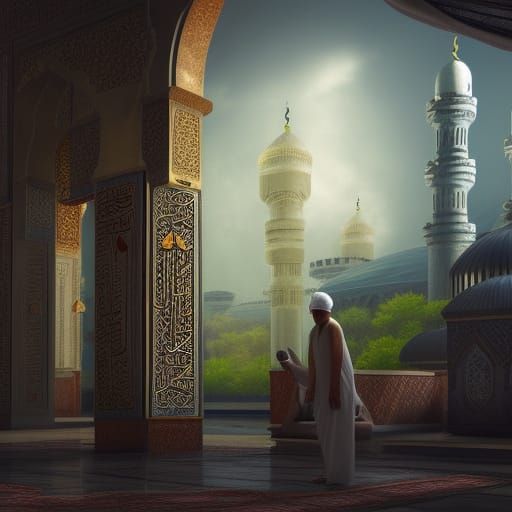 In mosque Friday, l love quran