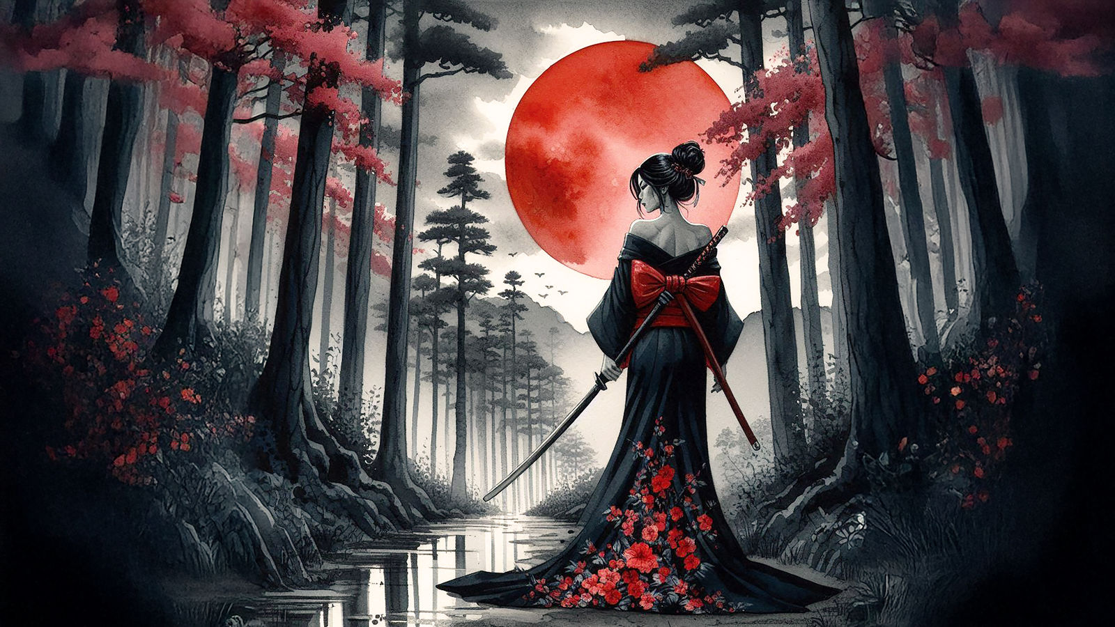 svelte samurai watercolor