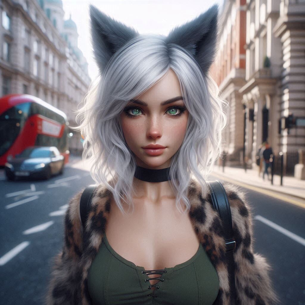 Wolfie in the street - Realistic
