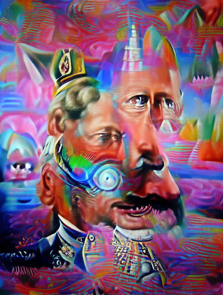 Kaiser Wilhelm II listens to Pink Floyd futurism psychedelic...