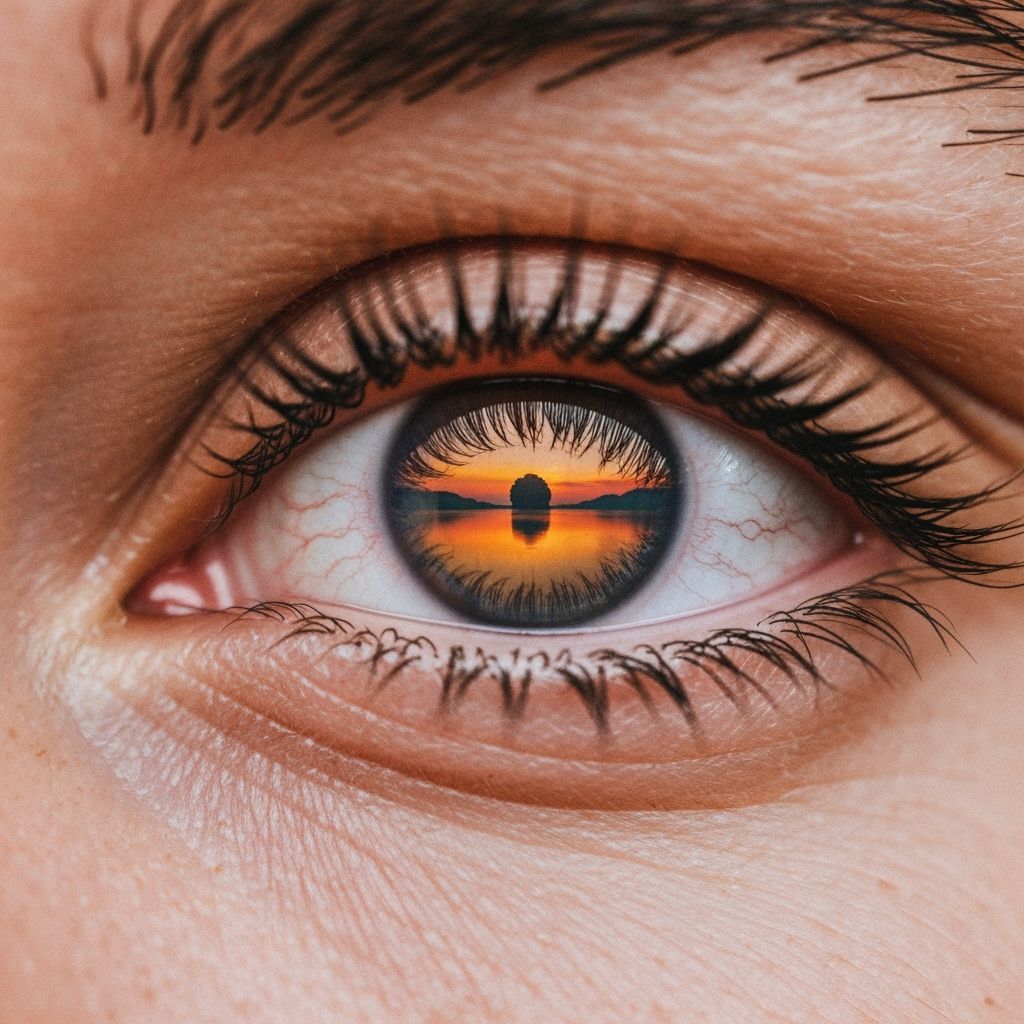 An eye that sees a beautiful view from within