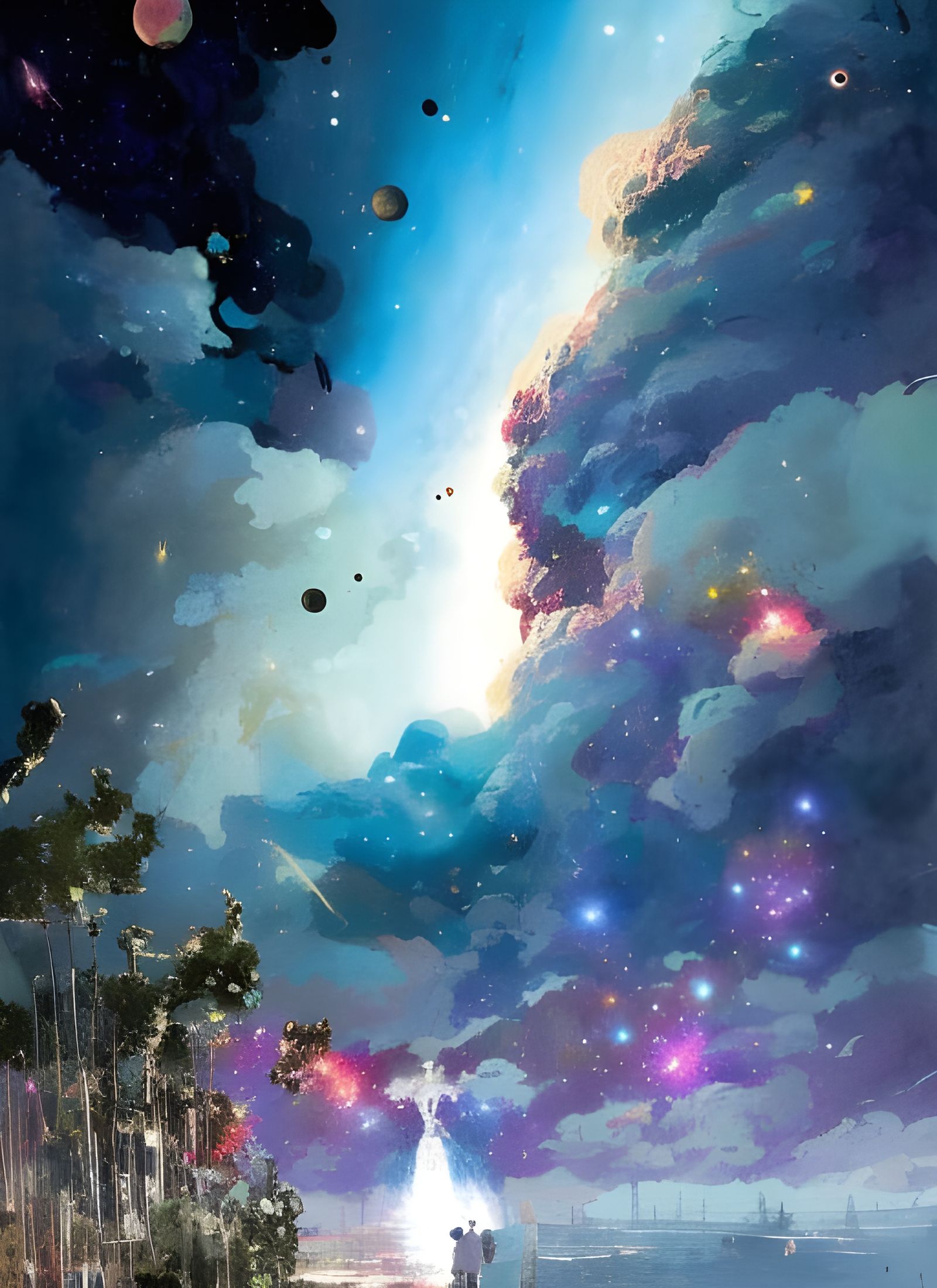 What an Interesting Night Sky - AI Generated Artwork - NightCafe Creator