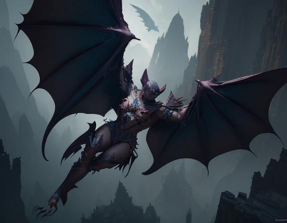 a flying bat with talons - AI Generated Artwork - NightCafe Creator